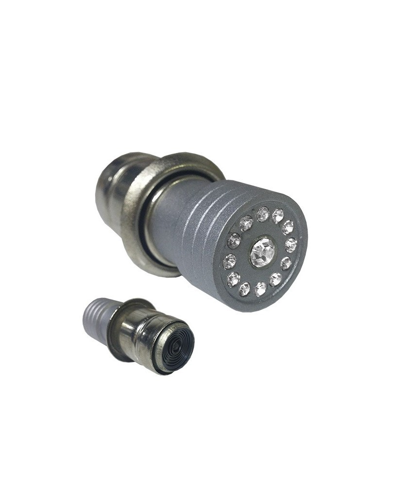 GloboStar® 115206 Αναπτήρας Αυτοκινήτου Ασημί με Διαμαντάκια